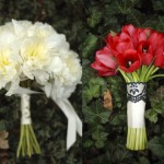 Peony bouquet & Tulip Bouqet, love the lace detail.