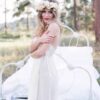 flower wreath on a bride