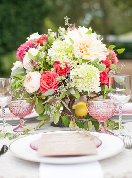 blush and pink flower arrangement