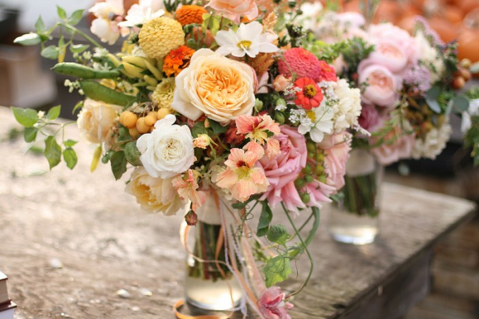 peach bridal bouquet