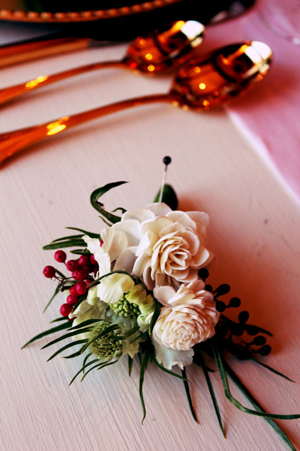 balsa wood boutonniere