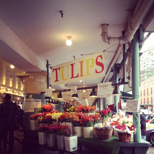 tulips at pike place market