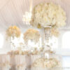 elevated white centerpieces