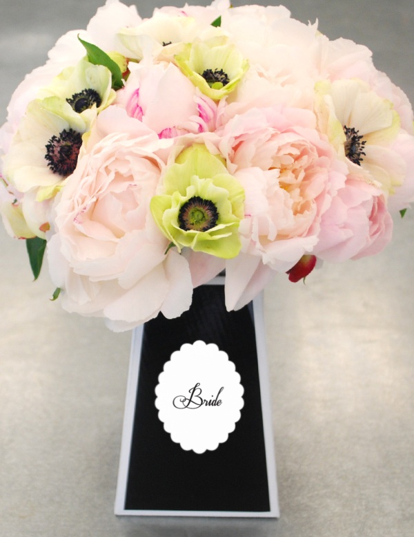 bouquet of peonies and anemones