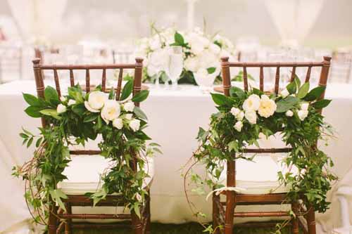 Yvonne Design, Green and White Chair decorations