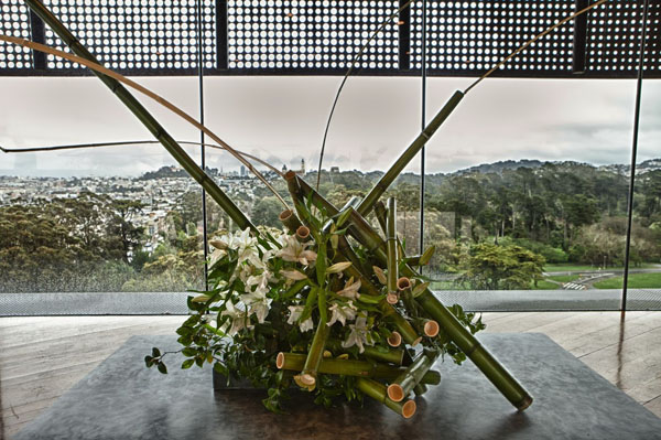 Bouquets To Art San Francisco, View from the de Young Hamon Tower. Floral design by Yoshiko Williams. Photograph Â© Greg A. Lato / latoga photography