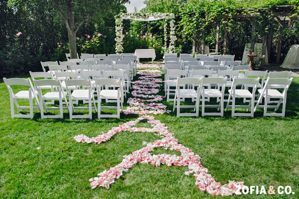 Zofia & Co Photography, Soiree Floral, Nantucket, Ceremony Aisle decorated with a petal design