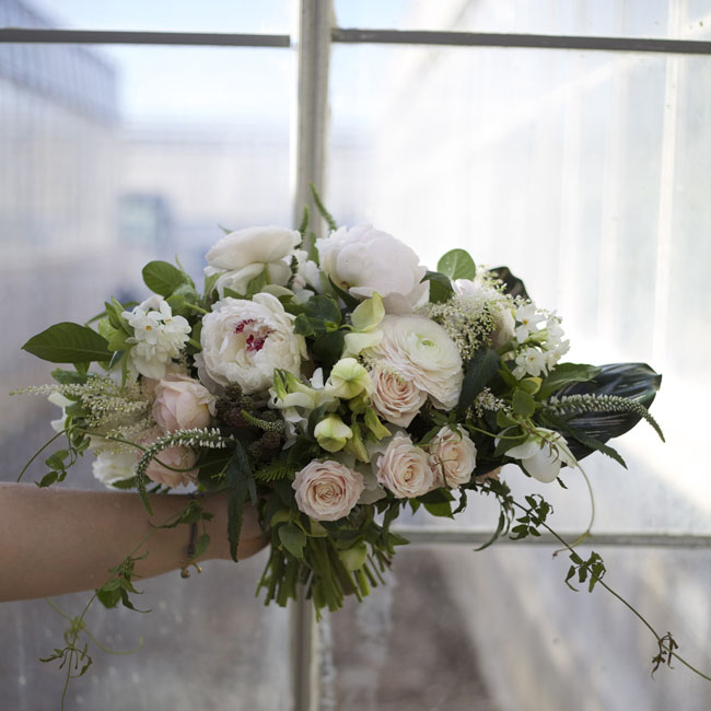 Florabundance Design Days 2016 - Katie of Mac's Floral designed this white and blush bridal bouquet