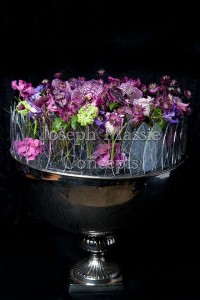 contemporary purple flower arrangement