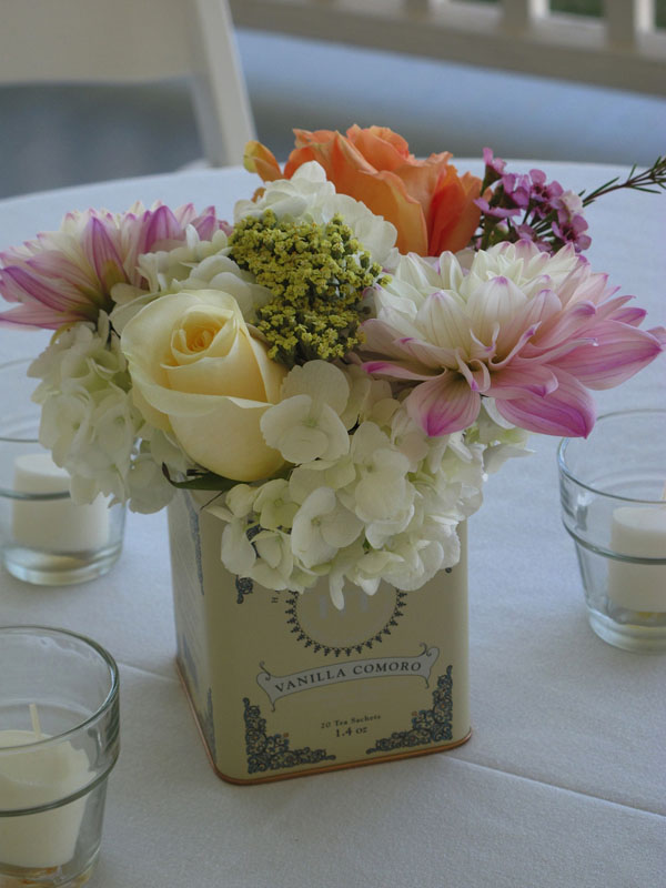 tea tin with flowers