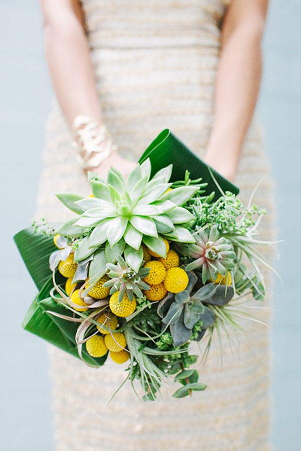 bridal bouquet succulents and billy balls