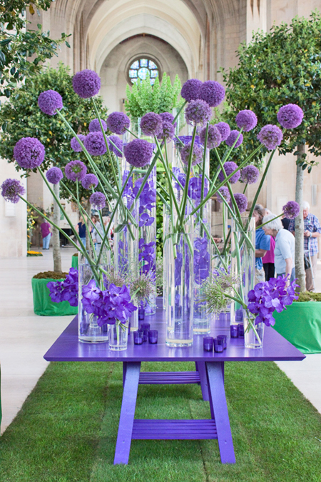 modern purple flower arrangement