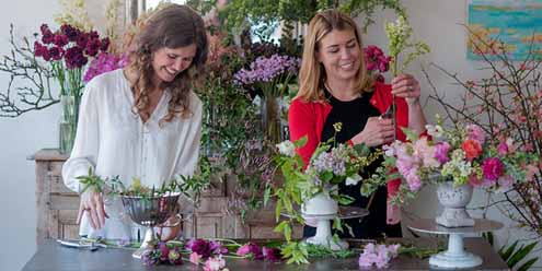 Heather Barrie of Gathering Floral + Event Design and Anne Dabney of Stems