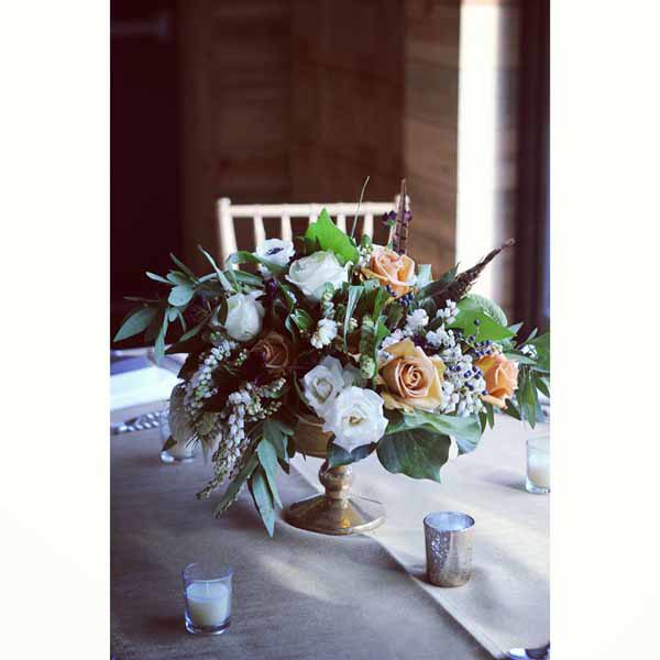 Bare Root Flora - Lane Dittoe - latte and white floral centerpiece