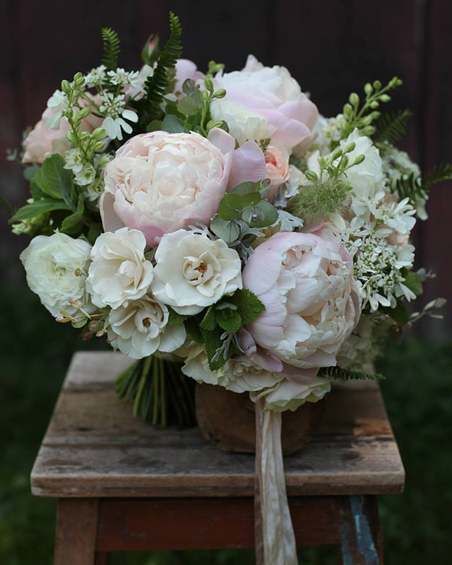 Floral Verde LLC - Cincinnati Florist - blush pink and cream bridal bouquet