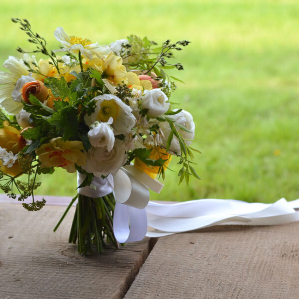 Buckeye Blooms - bridal bouquet with poppies, peonies, ranunculus 