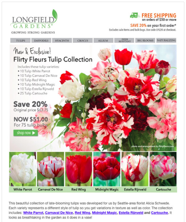 Flirty Fleurs has its own flower collection with Longfield Gardens!!