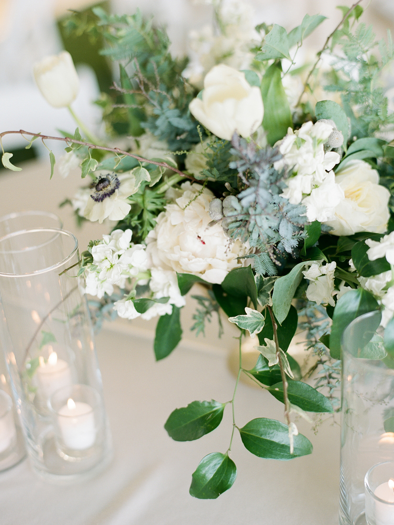 Myrtle Blue Floral Design, Florida. Shannon Griffin Photography. white and green compote centerpiece.
