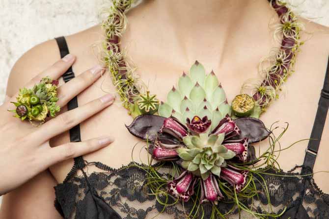 botanical jewelry, photo Ted Mishima, Francoise Weeks