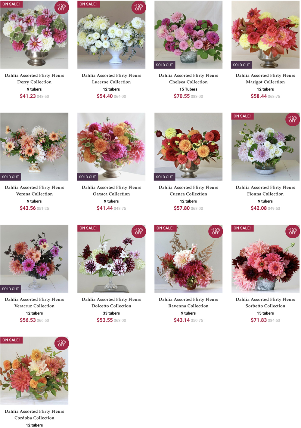 2022 Flirty Fleurs and Longfield Gardens Dahlia Collections