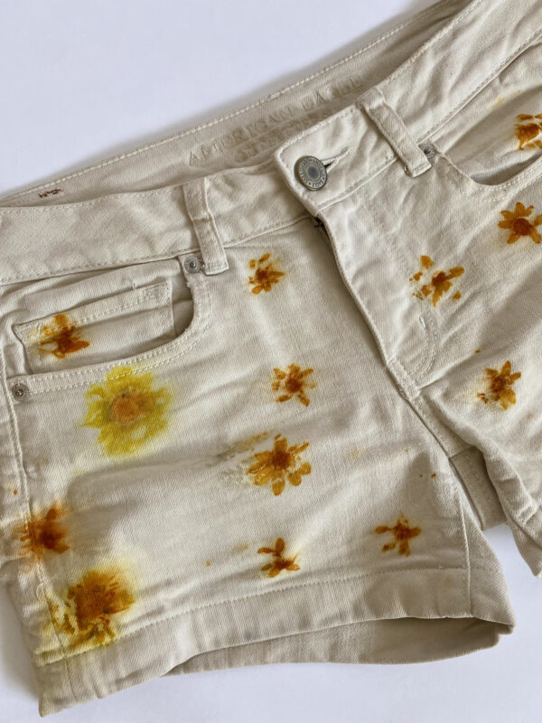 Seed and Silk - shorts hand-dyed with flowers