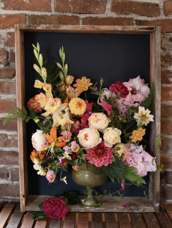 Alicia Schwede of Fleurs Creative Floral Design Studio in Snohomish, Florist Instructor and Flirty Fleurs Editor. Dutch Painter inspired floral design arrangement