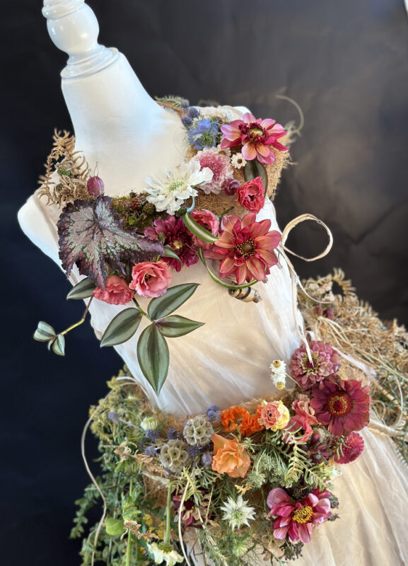 Ioana Diaconu Floral Dress - Botanical dress for a woodland fairy