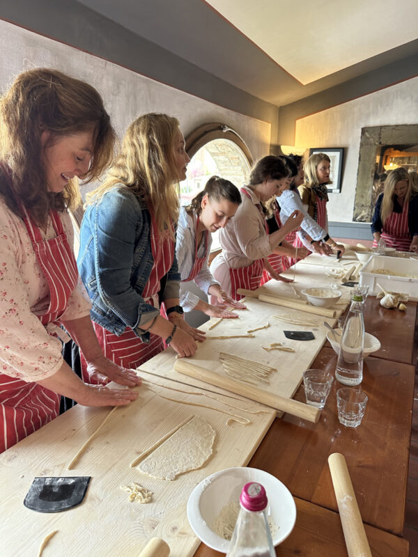 Pasta making lesson while at the floral designer retreat in Italy