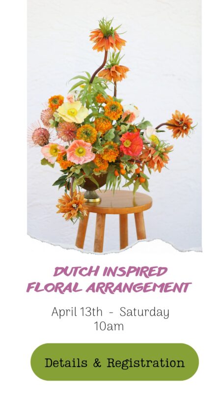 Dutch master painter inspired floral design class in snohomish washington