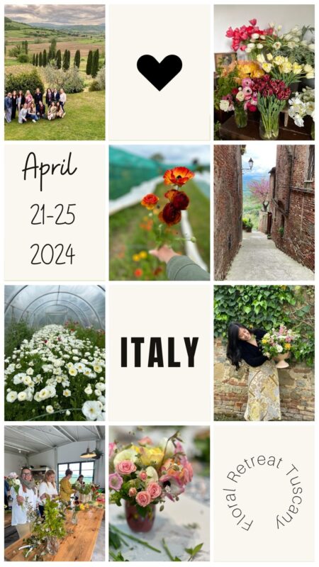 floral designer retreat in Italy with Alicia of Flirty Fleurs and Strada Toscana
