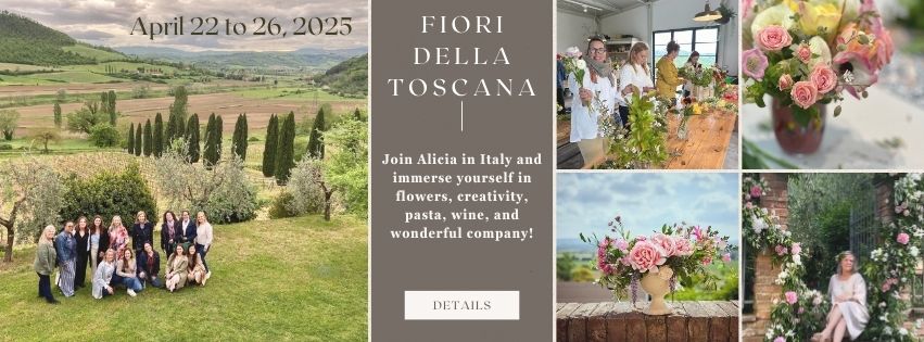 join alicia schwede for a floral design retreat in Tuscany Italy in 2025