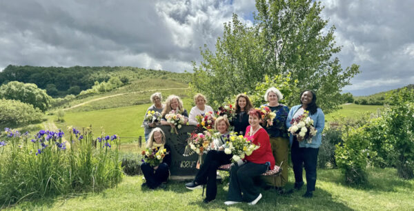 floral designer retreat with alicia schwede visiting Puscina Flower Farm in Tuscany Italy