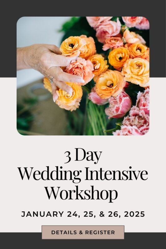 interested in becoming a wedding florist, join flirty fleurs three day hands-on floristry workshop in washington state