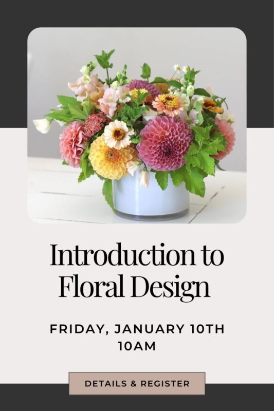 Introduction to Floral Design class in Snohomish Washington, Seattle Bellevue