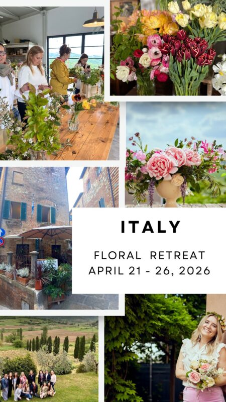 learn floral design workshop retreat in Tuscany Italy with Alicia Schwede of Flirty Fleurs Florist Blog