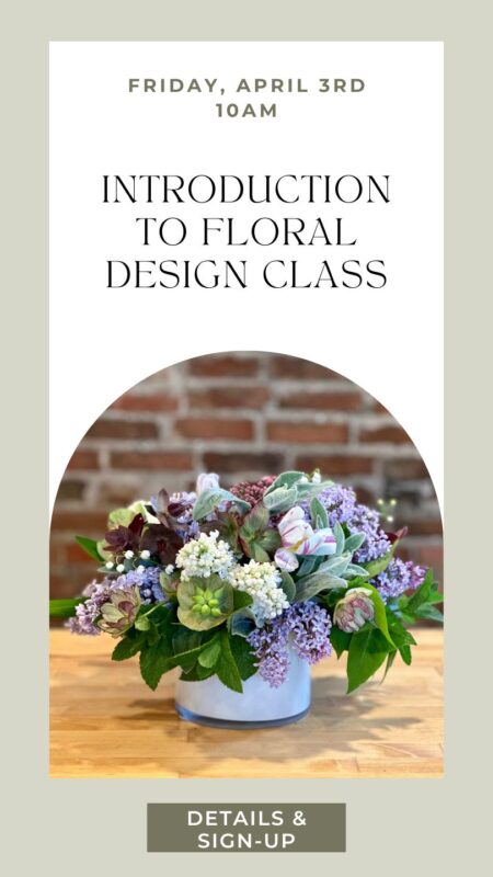 Introduction to flower arranging class in Snohomish Washington