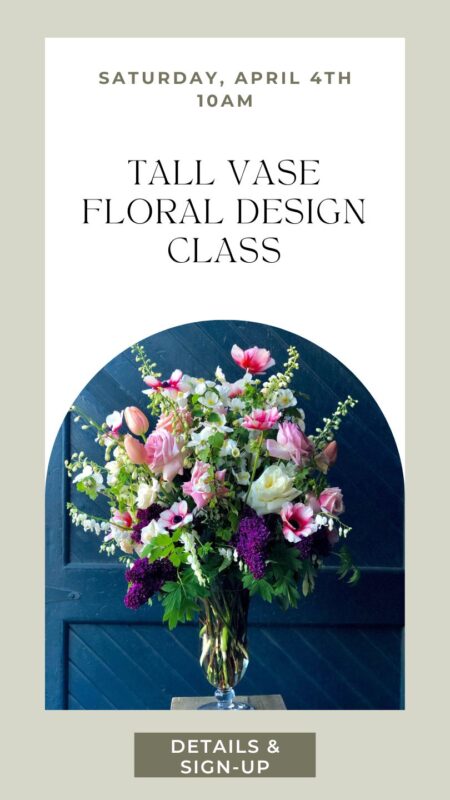 Learn how to design a large floral arrangement at a flower arranging class in Snohomish Washington
