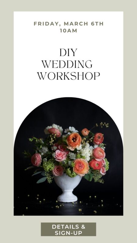 Do your own DIY wedding flowers, learn how at a floral design class in Snohomish Washington