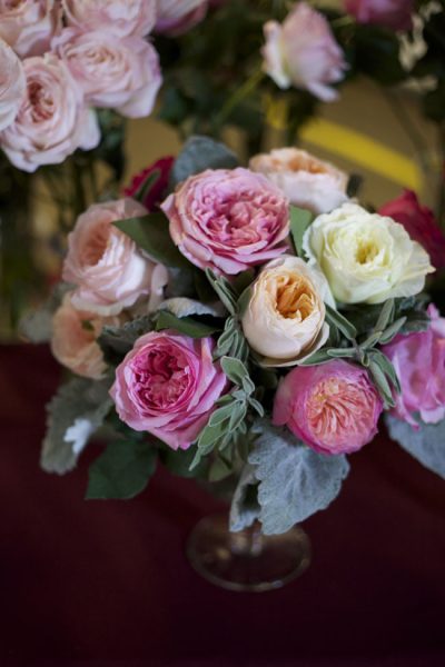 Arrangement of david austin roses by alicia schwede